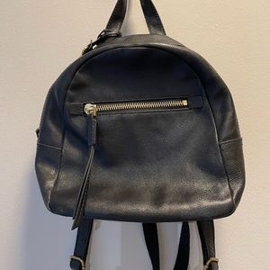 Fossil black leather mini backpack, barely used!